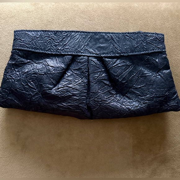 Lauren Merkin NYC Vintage Black Brocade Hinged Evening Clutch Mint Condition